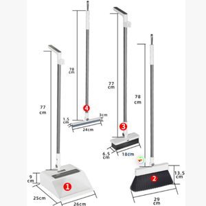 Set Scopa e Paletta 4-in-1 in PP Bianco Personalizzabile per Interni ed Esterni - Product Image 2