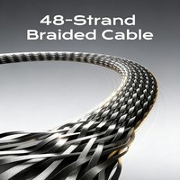 Kabel Data Tipe C Kepang Grosir 240W 2 in 1 Pengisian Cepat dengan Penyangga Ponsel Lipat Selubung Silikon Iphone