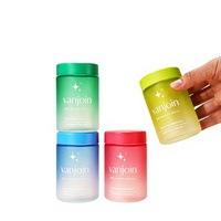 Pot en verre rond vide personnalisé de 90 ml, 120 ml, 150 ml, 180 ml avec couvercle à vis pour compléments alimentaires et produits de santé