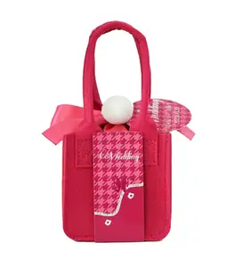 La dernière mode mignonne en gros portable impression personnalisée feutre de couleur bricolage cadeaux sac pour les femmes de noël