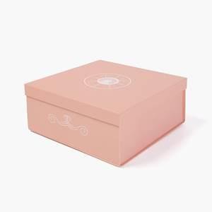 Wholesale 2 Piece Hard Cardboard Box Foldable Pink Base and Lid Cosmetic Packaging Paper Box
