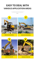Mini-excavatrice à louer pour travaux de terrassement et aménagement paysager, petite pelle haute polyvalence, micro-excavatrice sur chenilles de 1 tonne avec système d'attache rapide