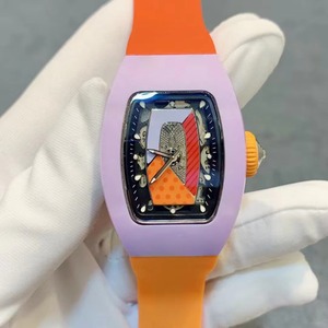 Elegante y Lujoso Reloj Mecánico Automático Tourbillon de Cerámica Morada, Resistente al Agua y a los Golpes, para Damas - Product Image 3