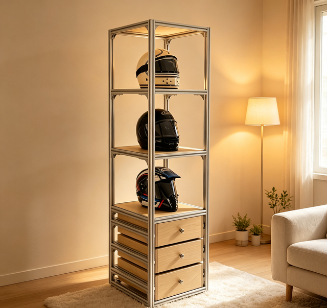 Modern Style Vinyl Stand Record Storage Cabinet with Removable Drawers Metal Construction Eco-Friendly Living Room Display Rack