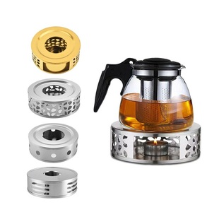 Scaldino per Teiera con Portacandele in Acciaio Inox, Riscaldatore per Teiera in <span class=keywords><strong>Oro</strong></span> Rosa, Set da Caffè e Tè, Accessori di Lusso per il Tè - Product Image 1