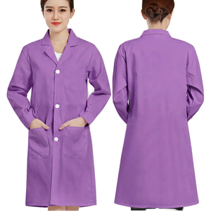 Bata de laboratorio de poliéster tejido de manga larga blanca para mujer, uniforme de hospital, bata profesional de doctor, detección de agujas, logotipo personalizado para - Product Image 4