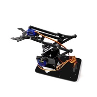 Garra manipuladora de Robot de brazo mecánico acrílico sin ensamblar de 4 DOF para Maker Learning DIY Kit Robot