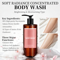 Gel douche Sakura pour peaux sèches, doux pour le bain quotidien, formule en marque blanche avec service de vente en gros personnalisé