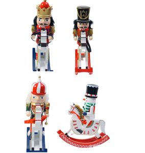 Decoraciones Navideñas, Cascanueces de Madera con Caballero Montando a <span class=keywords><strong>Caballo</strong></span>, Juguetes, Regalos de Navidad, Adornos, Soldado de Madera, Cascanueces <span class=keywords><strong>Navideño</strong></span> - Product Image 1