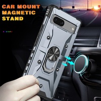 Etui magnétique pour Google Pixel 7 Pro Colorful 3 in 1 Rugged Armor 360 Rotating Metal Kickstand Phone Cover Case
