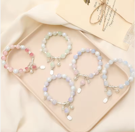 Go2boho Fashion Beaded Bracelet with Charm Pendant Sweet Style Jewelry for Women Girls