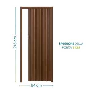 Puerta plegable moderna de PVC de 215x84 cm, 3 cm de grosor, sin cerradura ni cierre magnético, puerta bi-plegable - Product Image 2