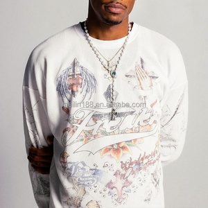 Manufacturer Custom Long Sleeve High Quality Graphic Printed Thermal Knitted Cotton Boxy Fit T-<b>Shirt</b> <b>Waffle</b> <b>Shirt</b> Long Sleeve - Product Image 3