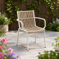 Chaise de jardin en corde tressée à la main, directement de l'usine, pour jardin et cour, avec structure en aluminium