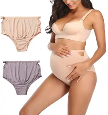 Maternity Underwear Over Bump- High Waist Adjustable Maternity Panties,  Shapewear for Women 