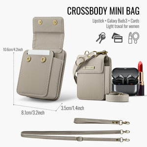 CaseMe Mini sac de voyage léger à bandoulière pour <span class=keywords><strong>Galaxy</strong></span> Buds 3 <span class=keywords><strong>2</strong></span> FE avec multi-cartes Portefeuille en cuir Pochette de téléphone pour <span class=keywords><strong>Air</strong></span> Pods 3 <span class=keywords><strong>2</strong></span> - Product Image 5