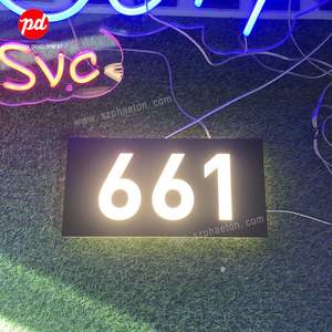 Plaque de numéro de porte d'hôtel personnalisée, plaque de numéro de chambre d'appartement, plaques de numéro de maison, plaques de sol en métal avec lumières LED en acrylique - Product Image 3