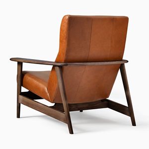 Ensemble de fauteuils d'appoint modernes à cadre en bois de caoutchouc massif rembourrés en cuir PU pour le salon, l'hôtel et l'appartement. - Product Image 5