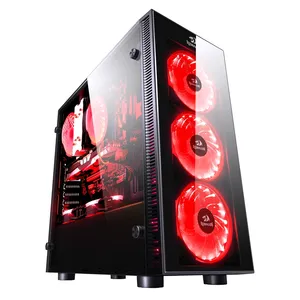 חדש הגעה Redragon GC-601 ATX באיכות גבוהה זכוכית מצב פנל RGB אוהדי מקצועי משחקי מחשב שולחני מקרה