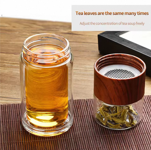 Vaso de Vidrio Aislado de Doble Capa Ecológico para Verano, con Filtro para Separar Té y Agua, Mini Taza para Preparar Té, para Mujeres - Product Image 4