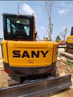 Excavatrice d'occasion SANY SY55U 2023 à faible nombre d'heures de travail, à balayage zéro, 5,8 tonnes, avec accessoires et dents de godet