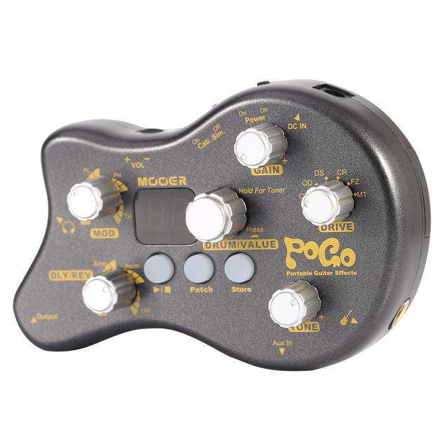 MOOER PE50 Pogo Black Portable Guitar Multi Effect Processor Guitar Pedal 15 Effect Types 40 Drum Rhythm Tuning Function
