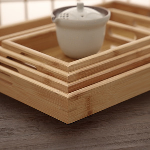 Bamboo Wood Rectangular <b>Tea</b> <b>Tray</b> Large Simple Japanese Style For Home Hotel Coffee <b>Tea</b> Serving - Product Image 3