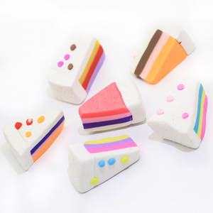 Kawaii 3D arc-<span class=keywords><strong>en</strong></span>-ciel Triangle gâteau polymère argile alimentaire Figurine pour bricolage artisanat faisant Slime bricolage jouets gâteau breloques - Product Image 6