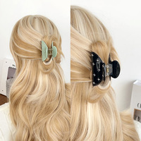 Pinces à cheveux en acétate diamanté couleur bonbon de 6,5 cm, élégantes et simples, pour femmes