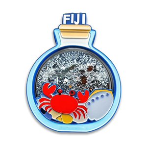 Nouveaux aimants de réfrigérateur de voyage en forme de bouteille à la dérive, style vivant, souvenirs, <span class=keywords><strong>aimant</strong></span> de réfrigérateur en métal personnalisé, plage de Saipan, doré - Product Image 2