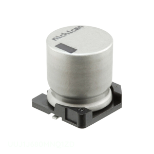 Condensateur SMD 68 uF 20% 63V à montage en surface, en aluminium, référence UUJ1J680MNQ1ZD, Distributeur agréé - Product Image 1