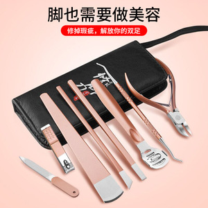 ชุดเครื่องมือทำเล็บเท้าสแตนเลสสตีล ชุดดูแลเล็บมืออาชีพสำหรับการดูแลเท้าและกำจัดหนังด้าน - Product Image 2
