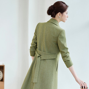 Women's Long Trench Coat Slim Fit Thick Warm Autumn Winter Professional Attire Full Sleeve With Pocket No-Wrinkle Treatment - Product Image 4