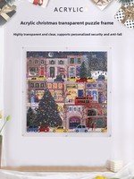 Cadre photo puzzle mural carré en acrylique Galison, anti-poussière à trois couches, personnalisé pour Noël et les fêtes