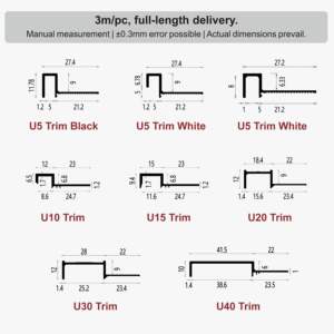 Profilé en aluminium en forme de U |   Bande de bordure pour <span class=keywords><strong>plafond</strong></span> suspendu |   Bande de séparation de joint mural - Product Image 3
