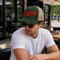 Cappellino da Baseball Personalizzato con Logo Ricamato Bicolore Crema e Blu Navy Visiera Curva Ricamo 3D a Rilievo Patch Bandiera Americana 100% Cotone