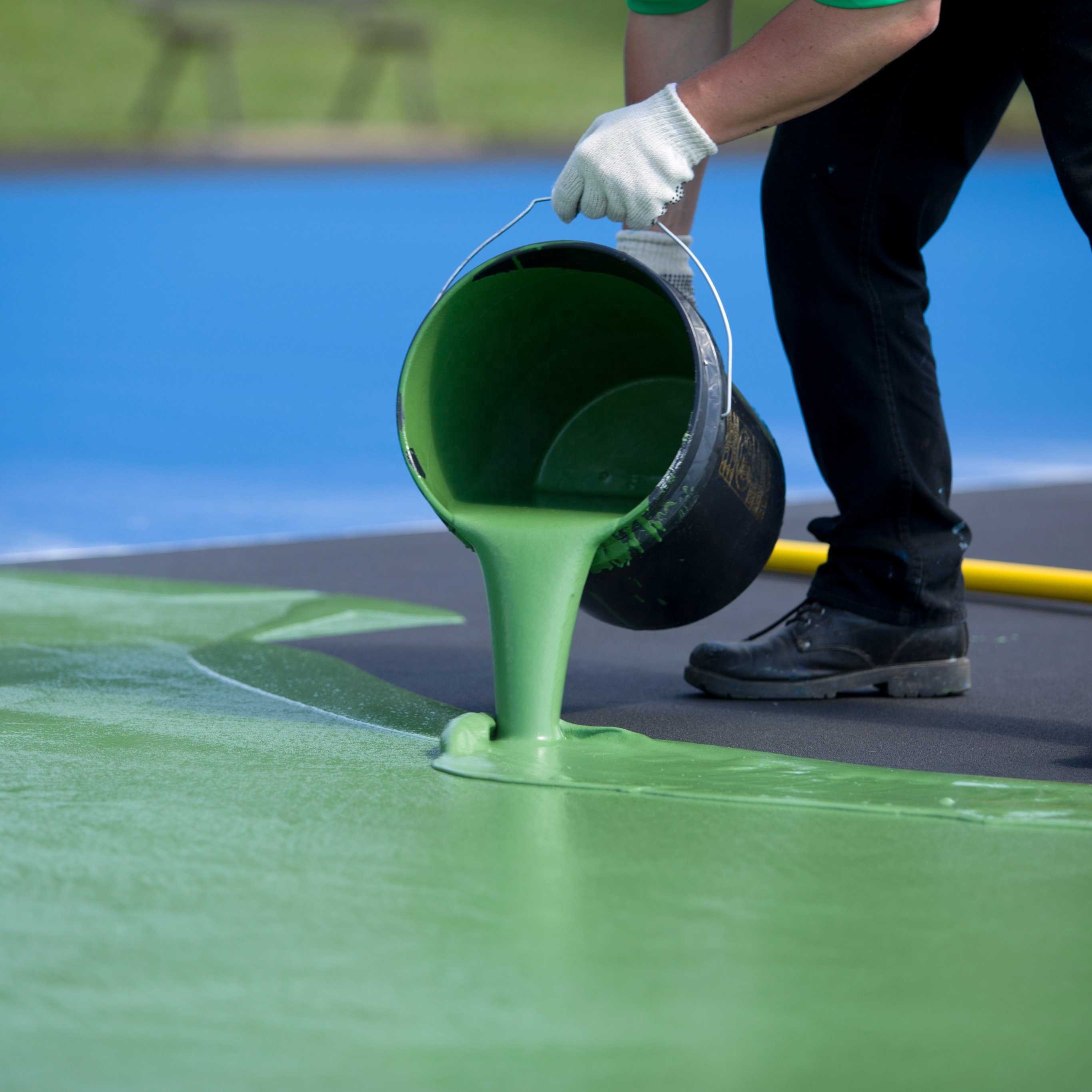 Plancher de terrain de badminton synthétique/coût de revêtement de sol de terrain de basket/tapis de sol en caoutchouc