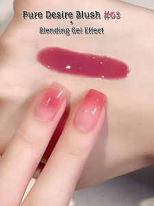 Vernis à ongles gel <span class=keywords><strong>semi</strong></span>-<span class=keywords><strong>permanent</strong></span> 10ML Pure Desire Jelly, couleur rose nude, gel UV pour manucure, top coat pour nail art - Product Image 4