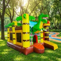 Vente en gros de châteaux gonflables en PVC de haute qualité Delilai, châteaux de parc à thème dinosaures, châteaux gonflables combinés, mini-parc de trampolines commercial