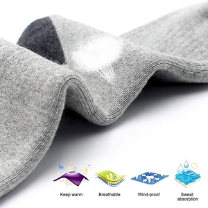 Chaussettes de sport personnalisées OEM Coolmax noires, chaussettes thermiques chauffantes pour hommes et femmes, taille L - Product Image 2