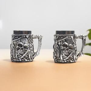 แก้วมักทำจากเรซินสแตนเลสสองชั้นขนาด21ออนซ์ถ้วยเบียร์ MBA11นูนทรงกะโหลกยุคกลางขนาด2024 - Product Image 4
