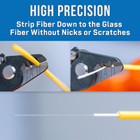Dénudeur de fibre optique à 3 trous avec poignée TPR de 6 pouces, compatible FTTH IP, inclut une clé hexagonale de 1,5 mm pour ajustements fins