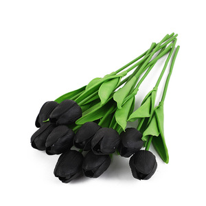 Decorazioni per Celebrazioni Nuziali con Tulipani Neri, Fiori Artificiali - Product Image 5