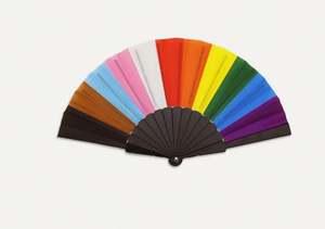 Abanico Plegable Ecológico de 23 cm con Impresión Digital de Letras Griegas Personalizadas en Material de Bambú para Artículos Promocionales - Product Image 2