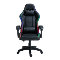 Chaise de jeu avec haut-parleurs Bluetooth et lumières LED RVB Chaise d'ordinateur de jeu ergonomique à massage avec repose-pieds et soutien lombaire
