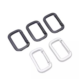 JRSGS Grosir 50MM Kait Karabiner Persegi Kustom Gantungan Kunci Karabiner Aluminium Kait Karabiner Persegi Panjang Hitam - Product Image 5