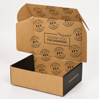 Boîte d'expédition personnalisée en carton ondulé rigide avec impression de logo noir en relief sur papier artistique
