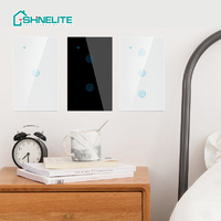 SHINELITE FIL NEUTRE WIFI Smart Home Switch Amérique Type 1 Gang Wall Switch Fonctionne avec Alexa Google Smart Life