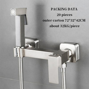 Miscelatore doccia da parete moderno quadrato in ceramica spazzolata con getto a pioggia, monocomando caldo/freddo, per bagno femminile - Product Image 2