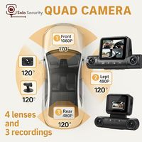 Nouveau système de caméra de voiture à écran partagé 3 voies, enregistrement 1080P avant, habitacle, coffre, DVR de voiture WIFI 2,4 pouces avec moniteur et support gratuit